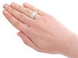 criss cross pave set diamond ring wearing