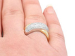 wearing criss cross pave set diamond ring