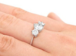 Vintage Three Stone Diamond Ring on finger