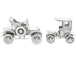 Pair of Silver Car Models