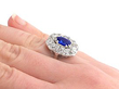 sapphire cluster on finger 