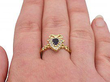 Victorian style sapphire ring on finger
