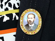 Wearing Image for Antique Hand Painted Brooch
