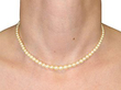 wearing Single Strand Pearl Necklace with Diamond Clasp