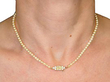 Single Strand Pearl Necklace with Diamond Clasp wearing