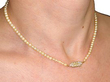 wearing Pearl Necklace with Diamond Clasp