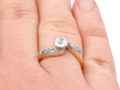 antique diamond twist ring wearing
