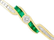 yellow gold Emerald and Diamond Bangle