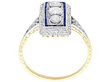 1920s Art Deco Diamond and Sapphire Ring