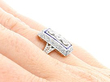 1920s Art Deco Diamond and Sapphire Ring Wearing