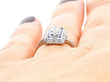 1920s Art Deco Diamond and Sapphire Ring Wearing