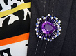 Wearing Vintage Amethyst Brooch
