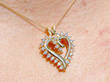 Gold and Diamond Heart Pendant 