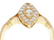 Marquise Shaped Diamond Cluster Ring in Yellow Gold