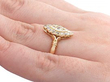 Marquise Shaped Diamond Cluster Ring on hand