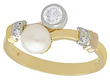 Pearl and Diamond Ring Yellow Gold