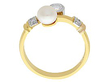 Pearl and Diamond Ring Yellow Gold