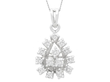 diamond cluster pendant white gold