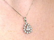 diamond cluster pendant white gold wearing