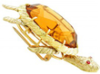 Vintage Citrine and Yellow Gold Turtle Brooch