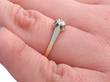 Vintage Yellow Gold Solitaire Engagement Ring on hand