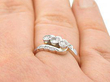 Three Stone Twist Ring on Finger