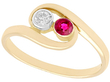 ruby diamond twist ring