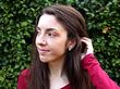 Vintage pearl studs wearing 