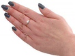 high set diamond engagement ring wearing