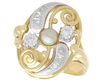 Pearl and Diamond Ring Yellow Gold