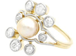 Antique pearl and diamond cluster