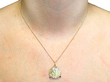 antique gold coin pendant wearing