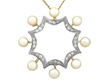 Pearl and diamond pendant yellow gold