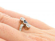 Three Stone Antique Ring Wearing Hand 