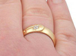 Victorian Diamond Wedding Band on finger