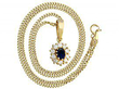Blue Sapphire and Diamond Pendant in yellow gold
