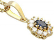 Blue Sapphire and Diamond cluster Pendant