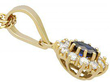 vintage Blue Sapphire and Diamond Pendant