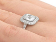 Halo Diamond Ring Platinum on finger