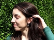 pearl drop earrings wearing