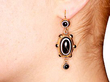 antique agate earring being worn