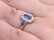 Sapphire and Diamond Ring Being Worn