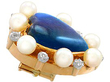 Labradorite Brooch in yellow gold