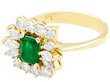 Yellow Gold Emerald and Diamond Ring 