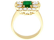 Yellow Gold Emerald and Diamond Ring setting
