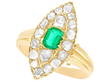 Marquise Emerald and Diamond Ring