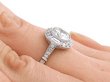 Platinum and Diamond Halo Ring being worn