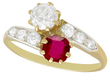 Ruby and Diamond Twist Ring