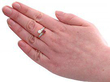 Ruby and Diamond Twist Ring on hand