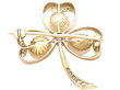 Victorian clover brooch reverse